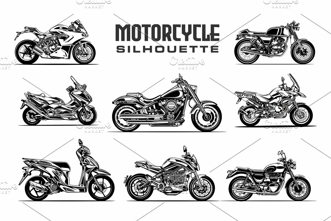 Motorcyle silhouette vector.