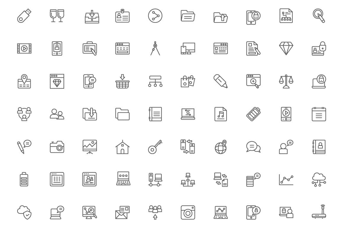 Web design line icons ready to use for web or mobile apps.