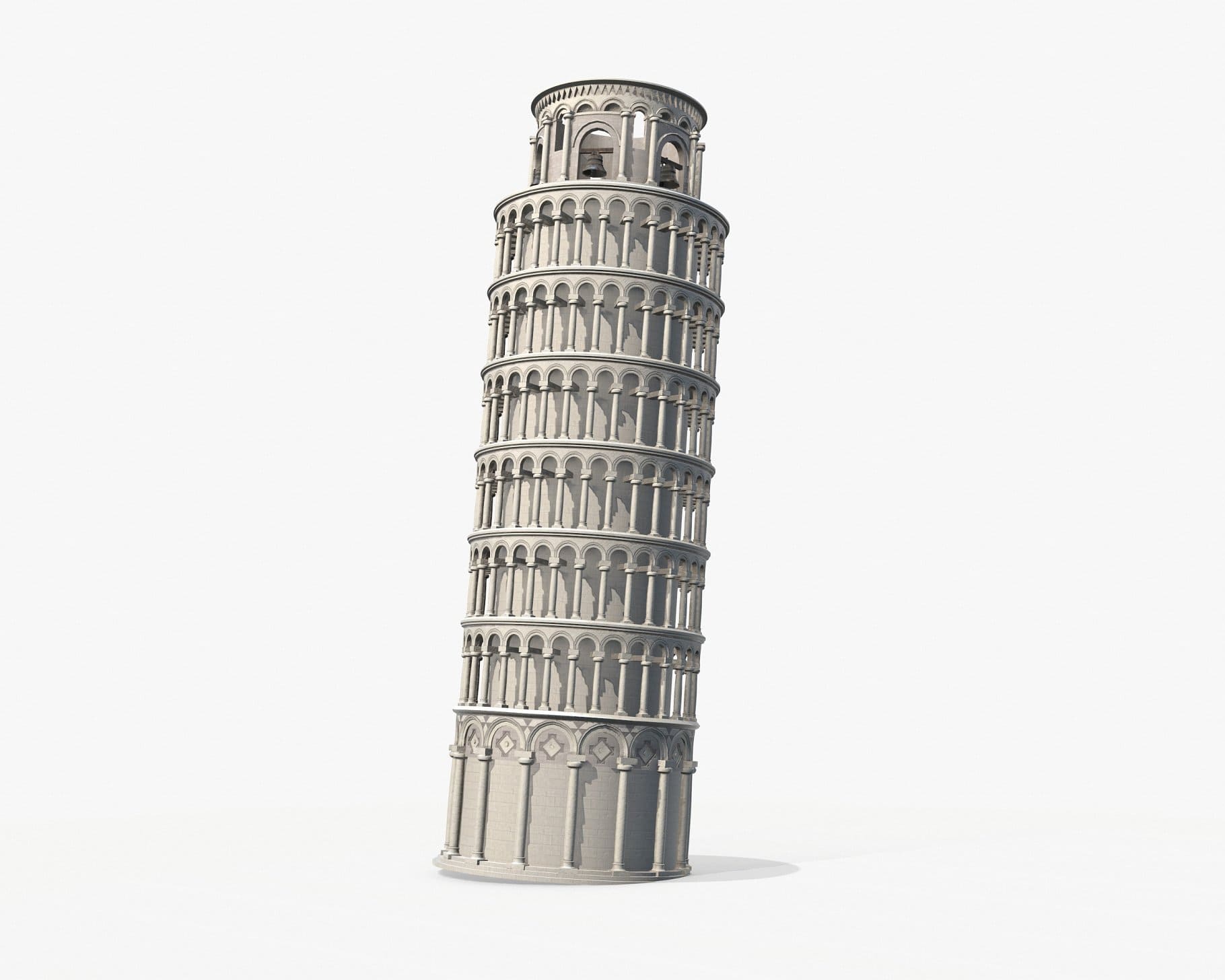 3D model of the Leaning Tower of Pisa.