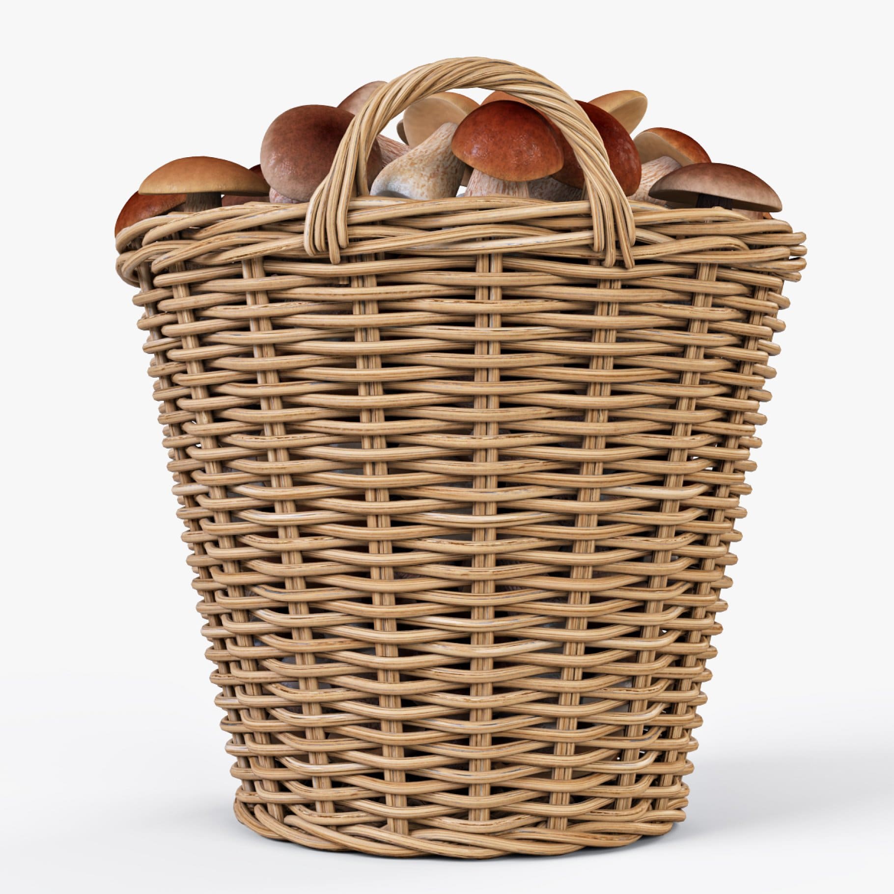A tightly woven basket for mushrooms.