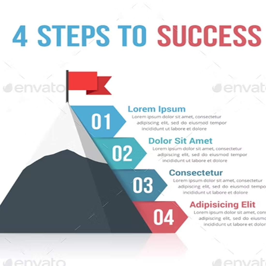 Images preview 4 steps to success.