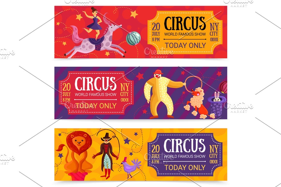 Three tickets of Circus world famous show.