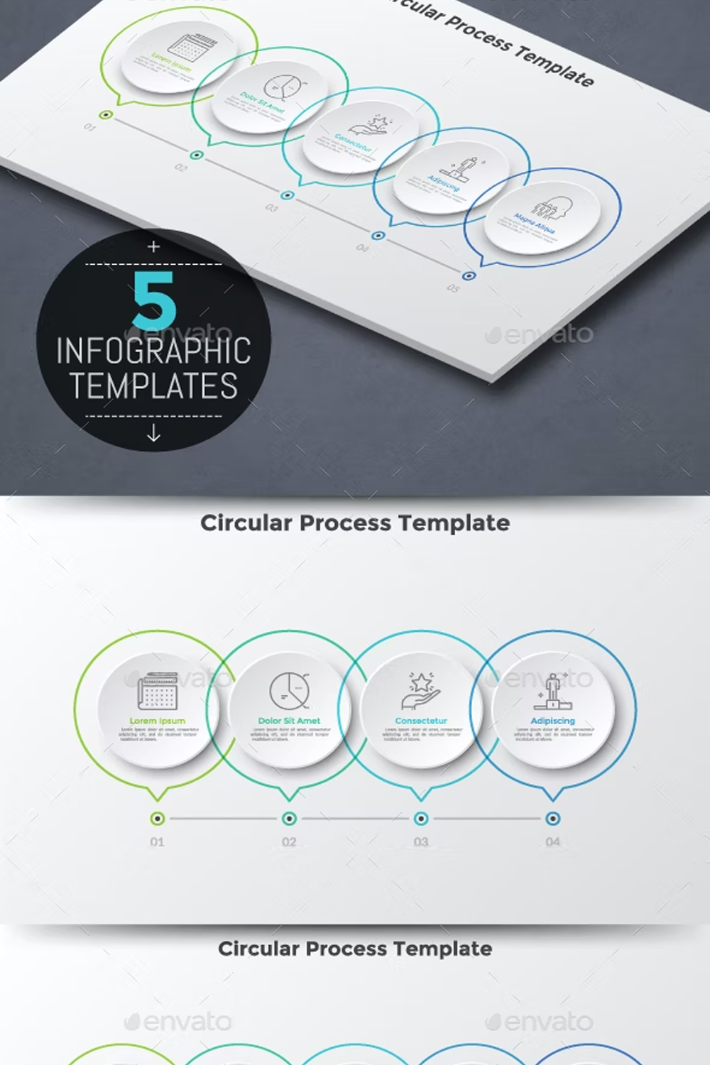 Illustrations 5 process infographic templates of pinterest.