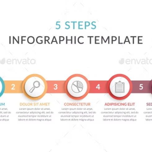 Images preview 5 steps infographic template.