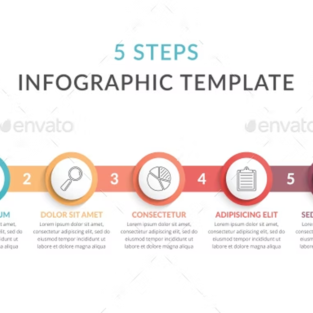 Images preview 5 steps infographic template.