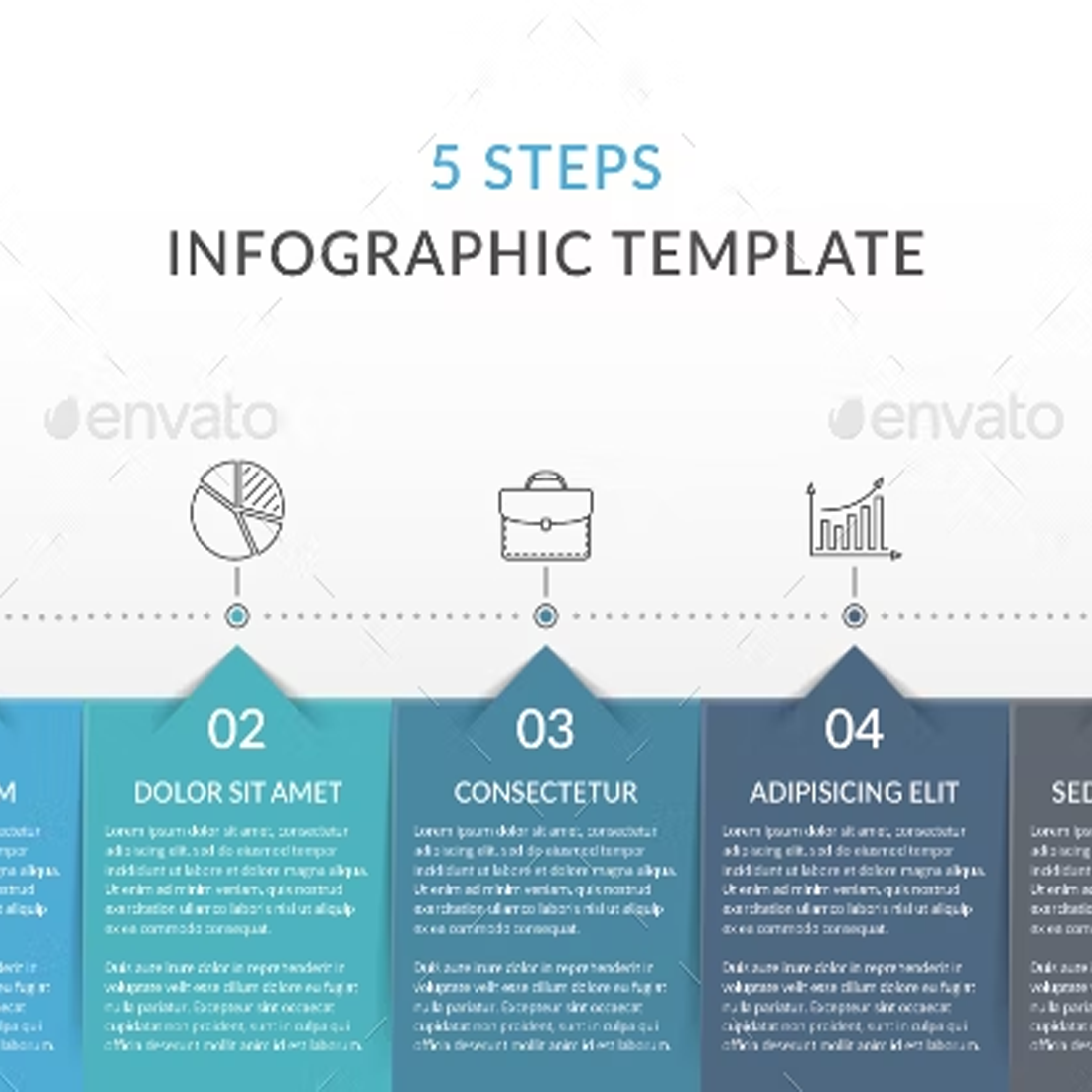 Images preview 5 steps infographic template.