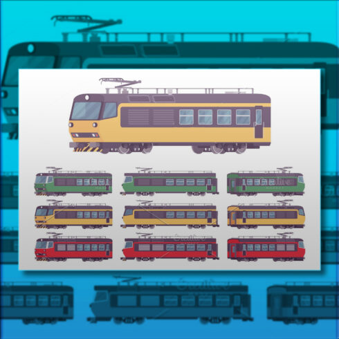 Images preview electric passenger bright train set.