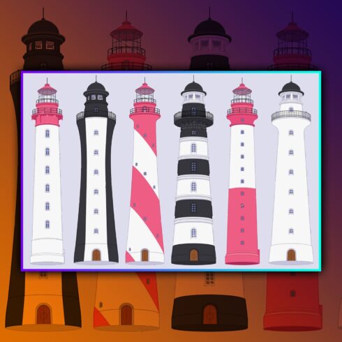 Six lighthouses with an observation deck.