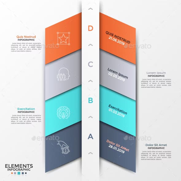 Ribbon infographic template, main picture.