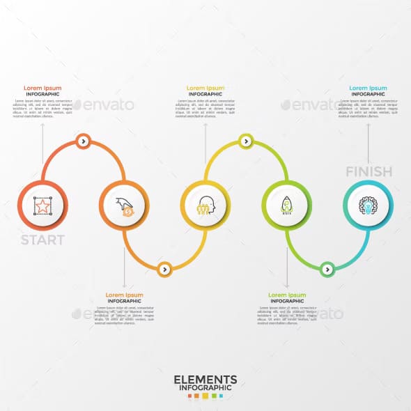 Modern infographic timeline template, main picture.
