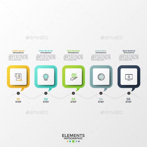 Paper timeline template, main picture.