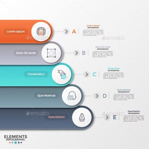 Modern paper infographic template, main picture.