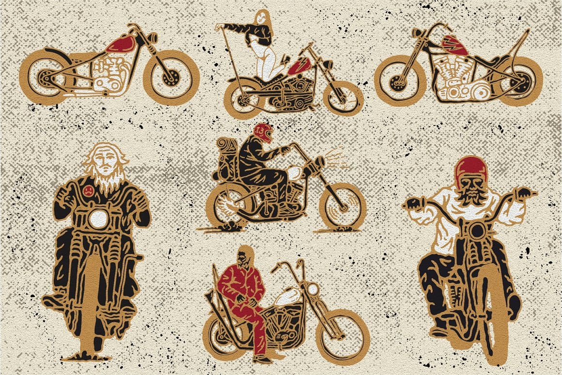 Image of motorcyclists on cool motorcycles.