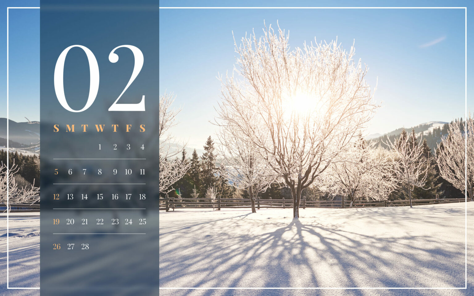 Free Clean February Calendar – MasterBundles