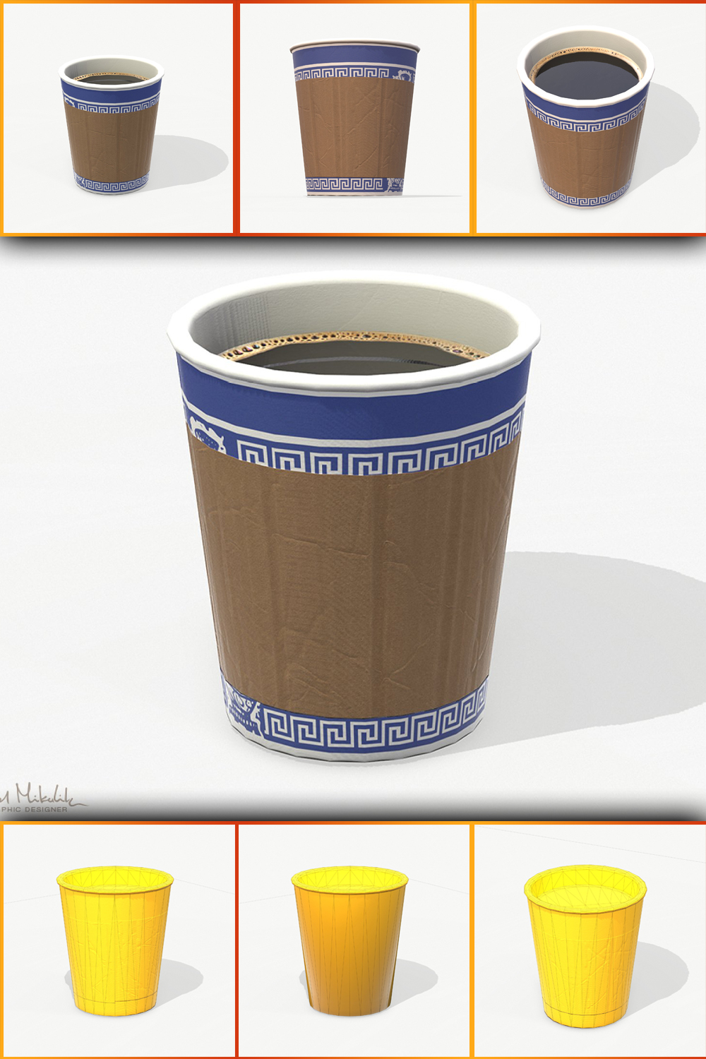 Illustrations paper coffe cup low poly of pinterest.