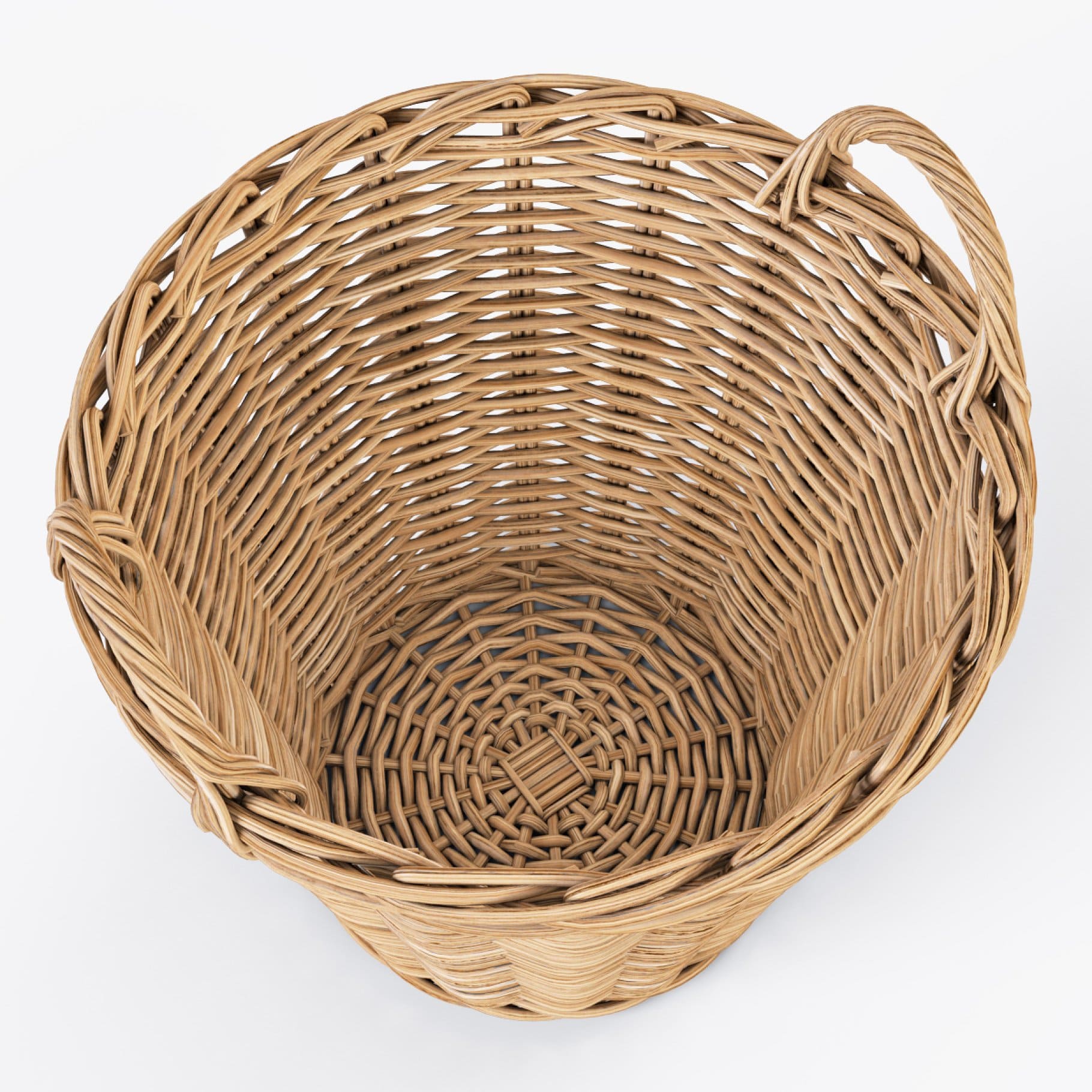 Lacquered wicker basket.