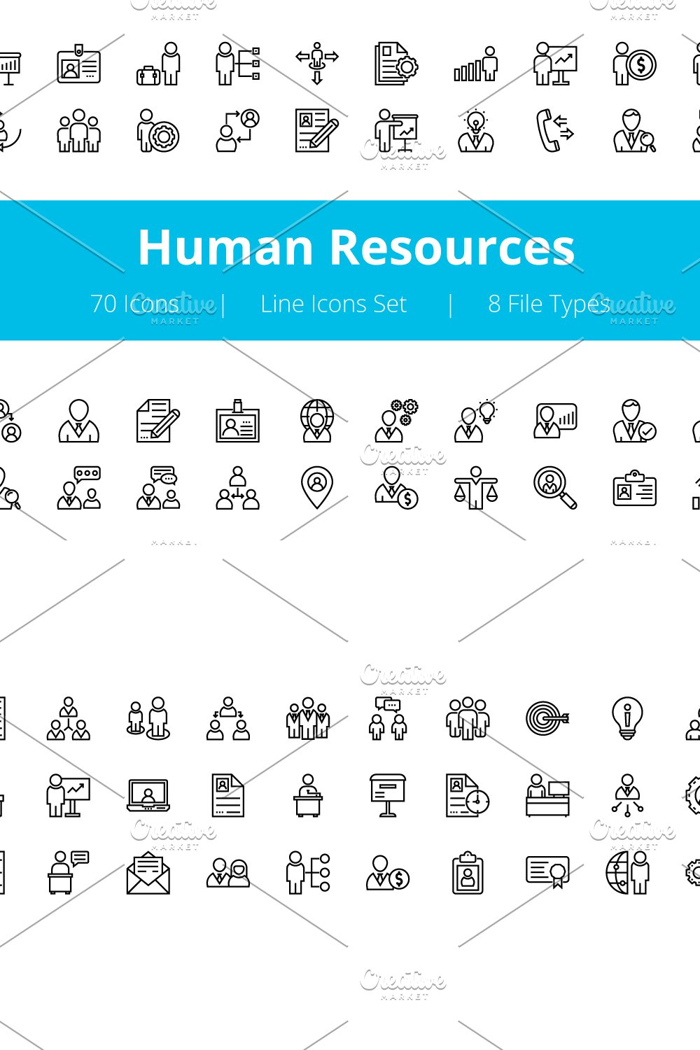 70 human resources line icons pinterest 457