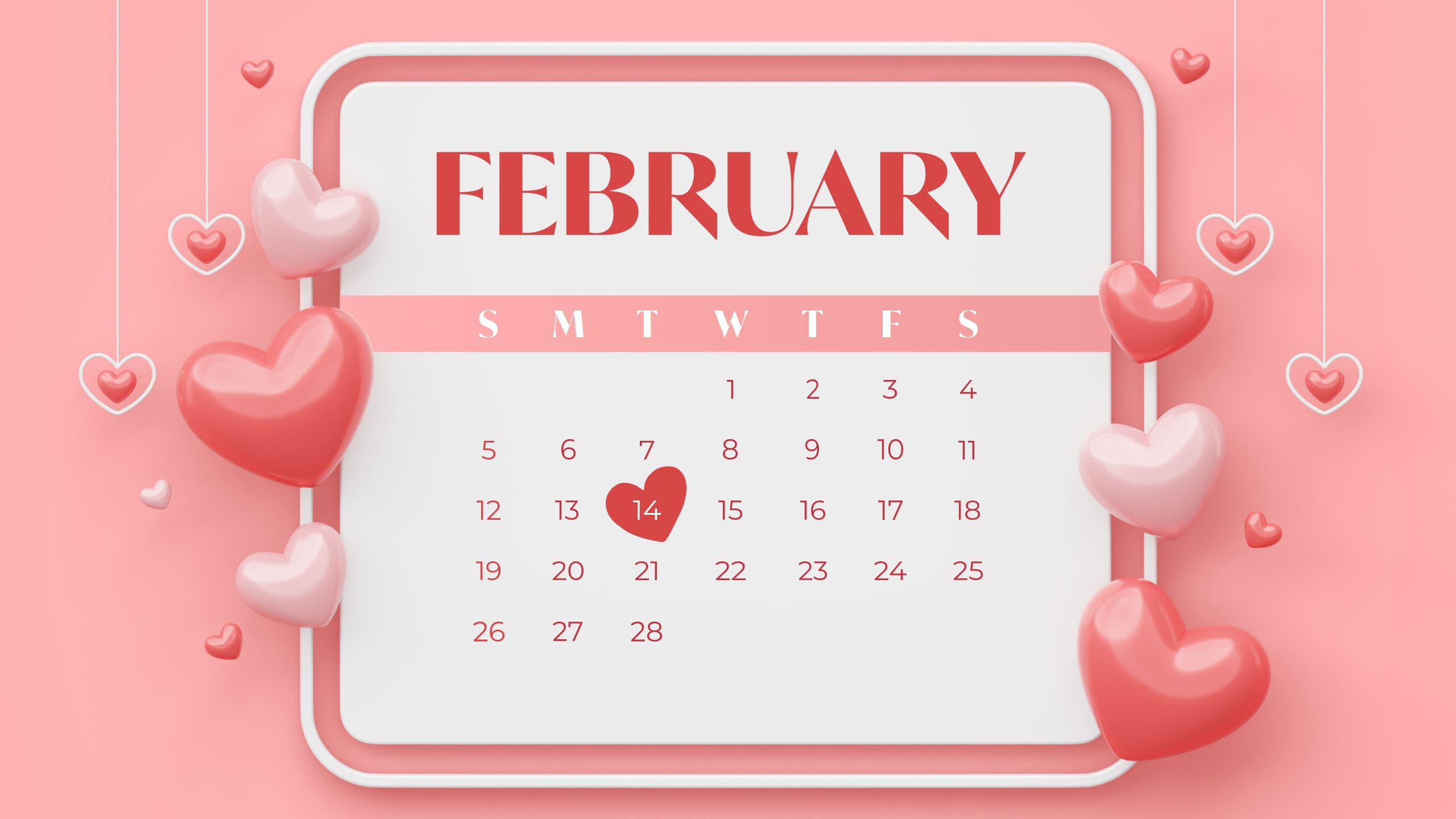 February Calendar Wallpaper – MasterBundles