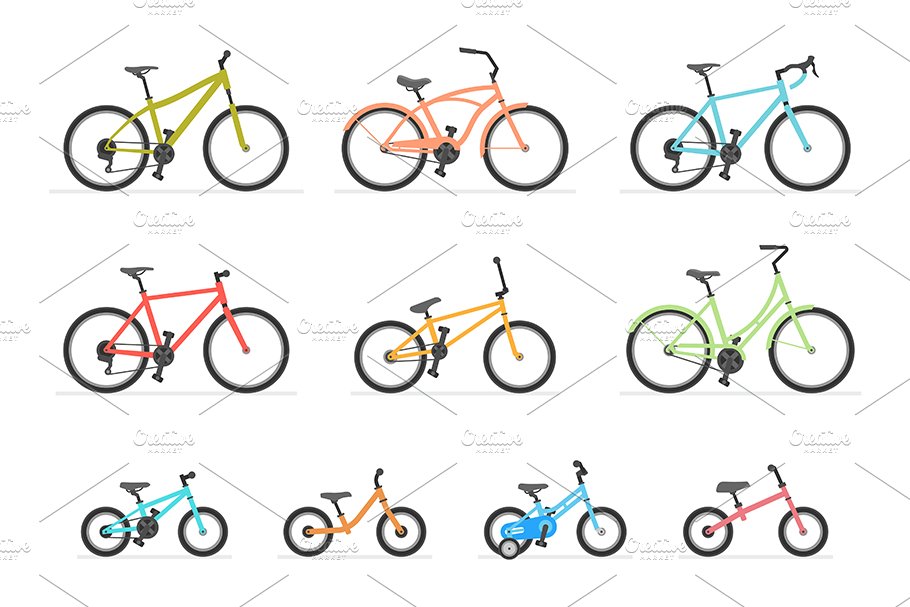 Color images of bicycles and more.