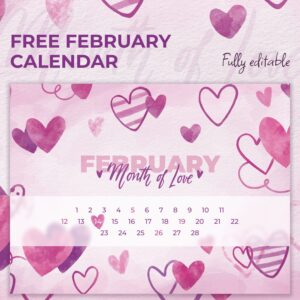 February Calendar Wallpaper – Masterbundles