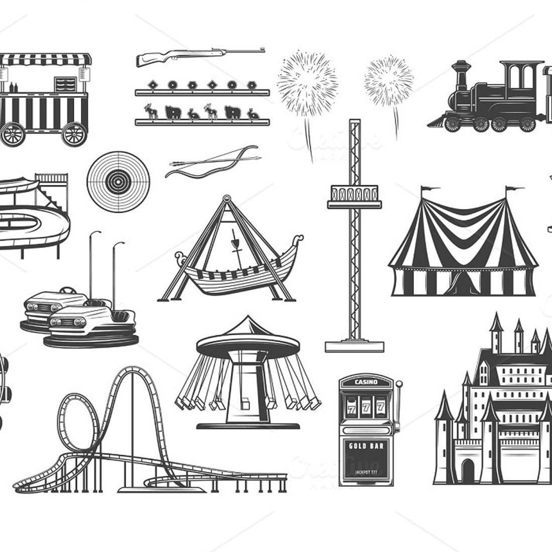 Amusement Parks Ferris Wheel Flat Icon Graphic by printablesplazza ·  Creative Fabrica