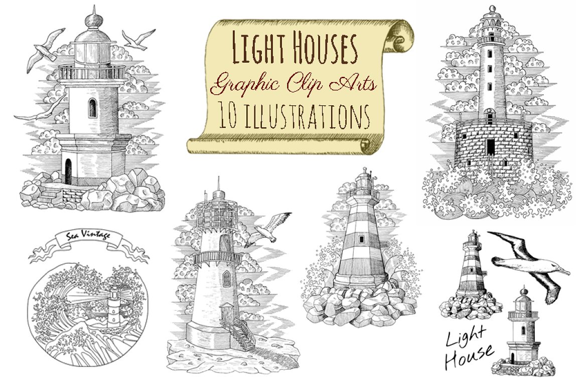 Banner with lighthouse outline image.