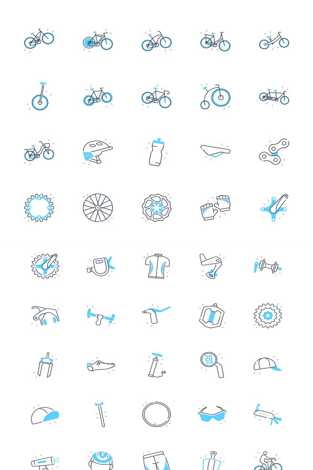 Illustrations bicycle icons of pinterest.
