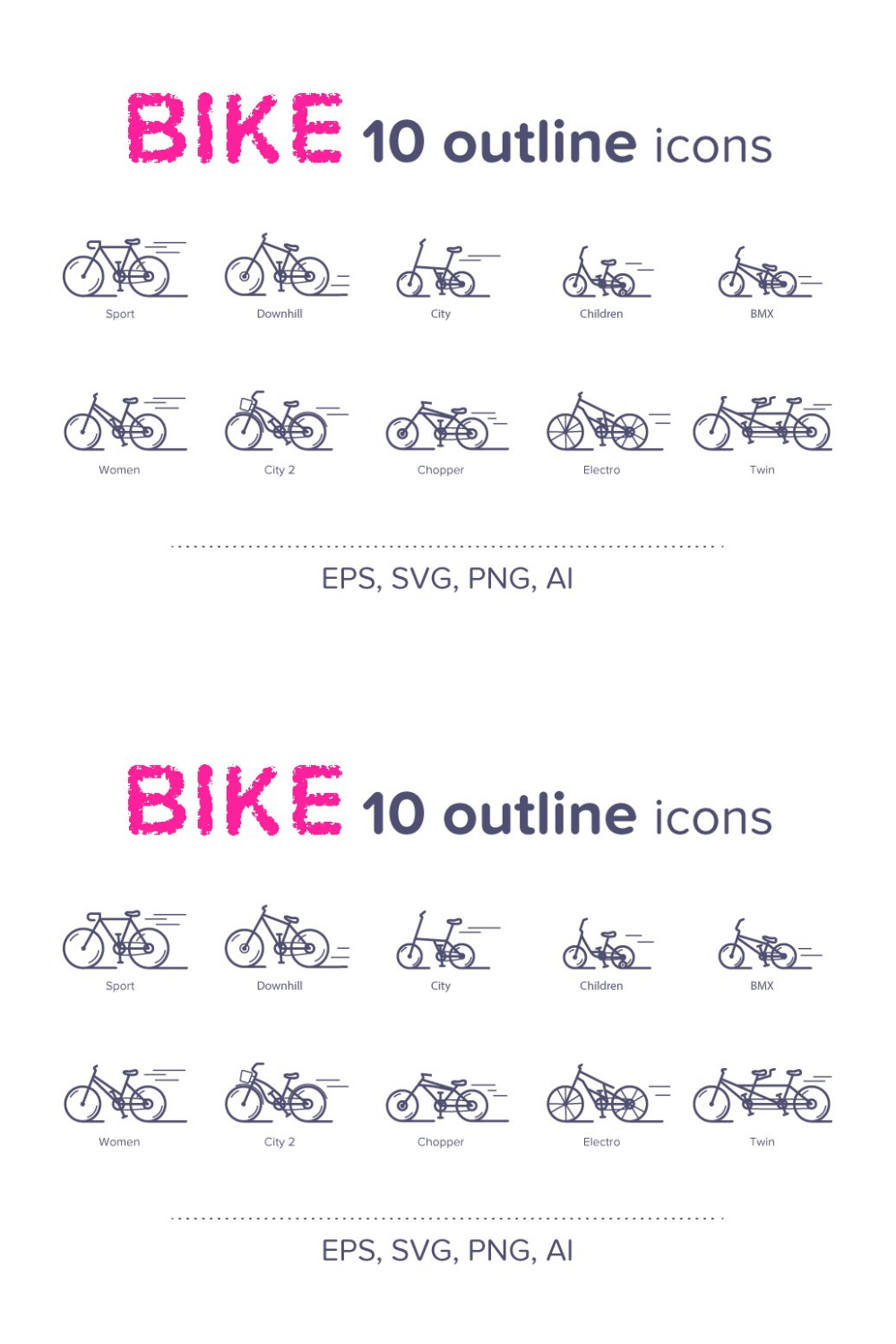 Bike (10 Outline Icons) - Pinterest.