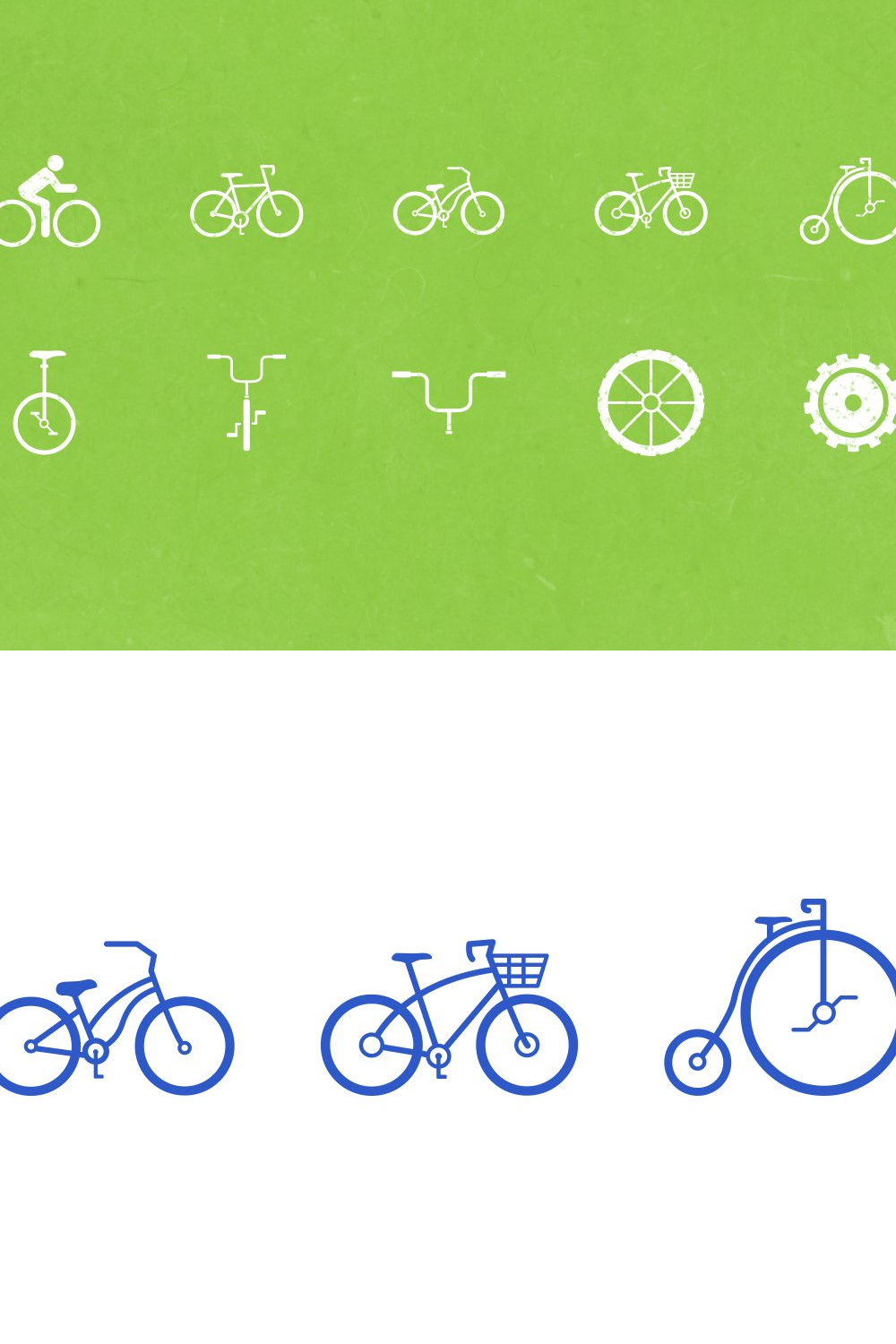 Illustrations bike icons of pinterest.