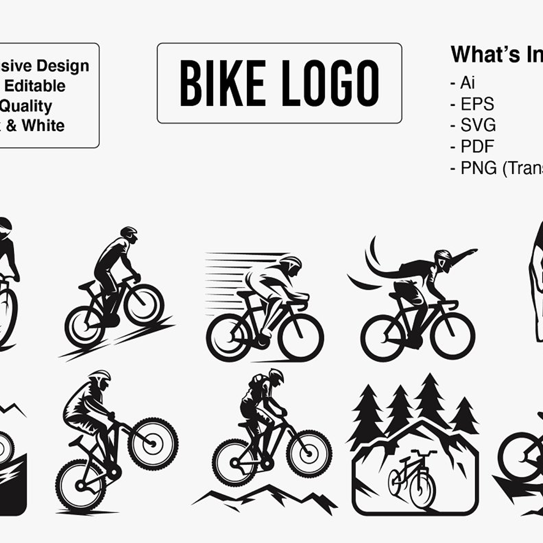Bike Logo Icon Vector, vehicle for sports, racing, casual, downhill, retro  template 7943630 Vector Art at Vecteezy