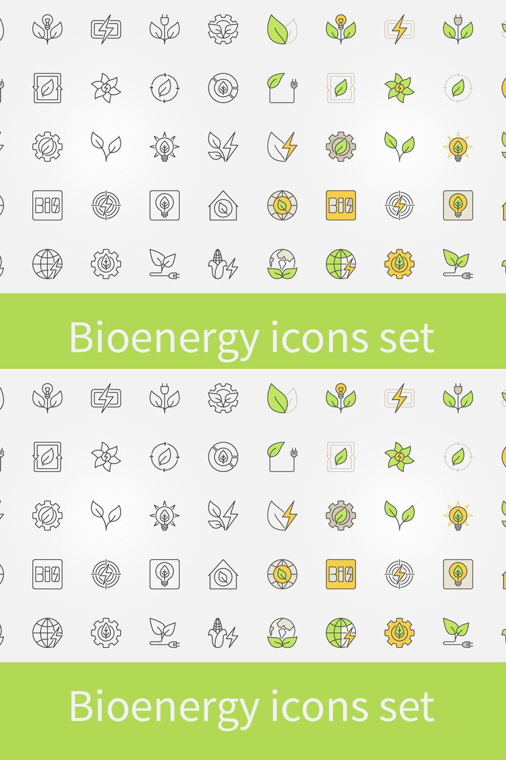 bioenergy icons set pinterest 345