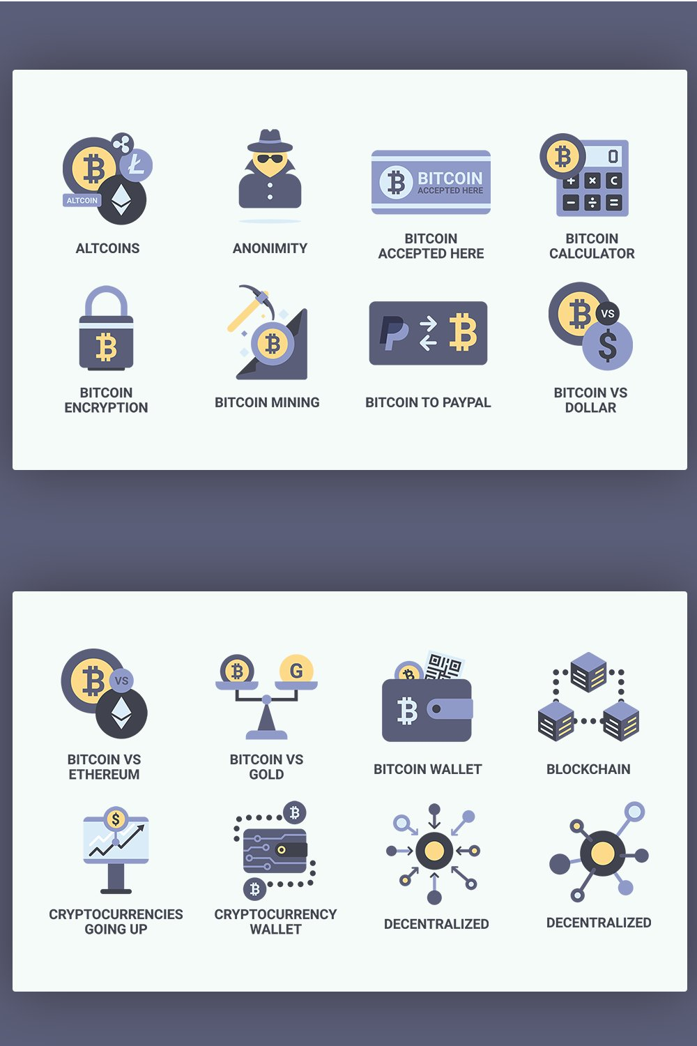 Illustrations bitcoin blockchain icon set of pinterest.
