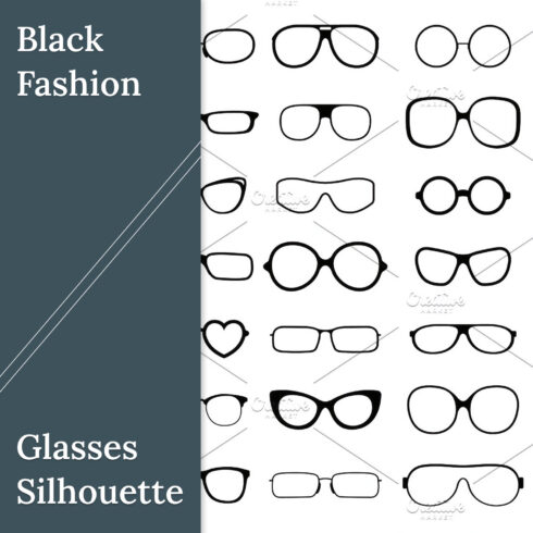 Images preview black fashion glasses silhouette.