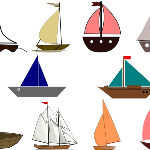 Images preview boat vector illustration bundles.