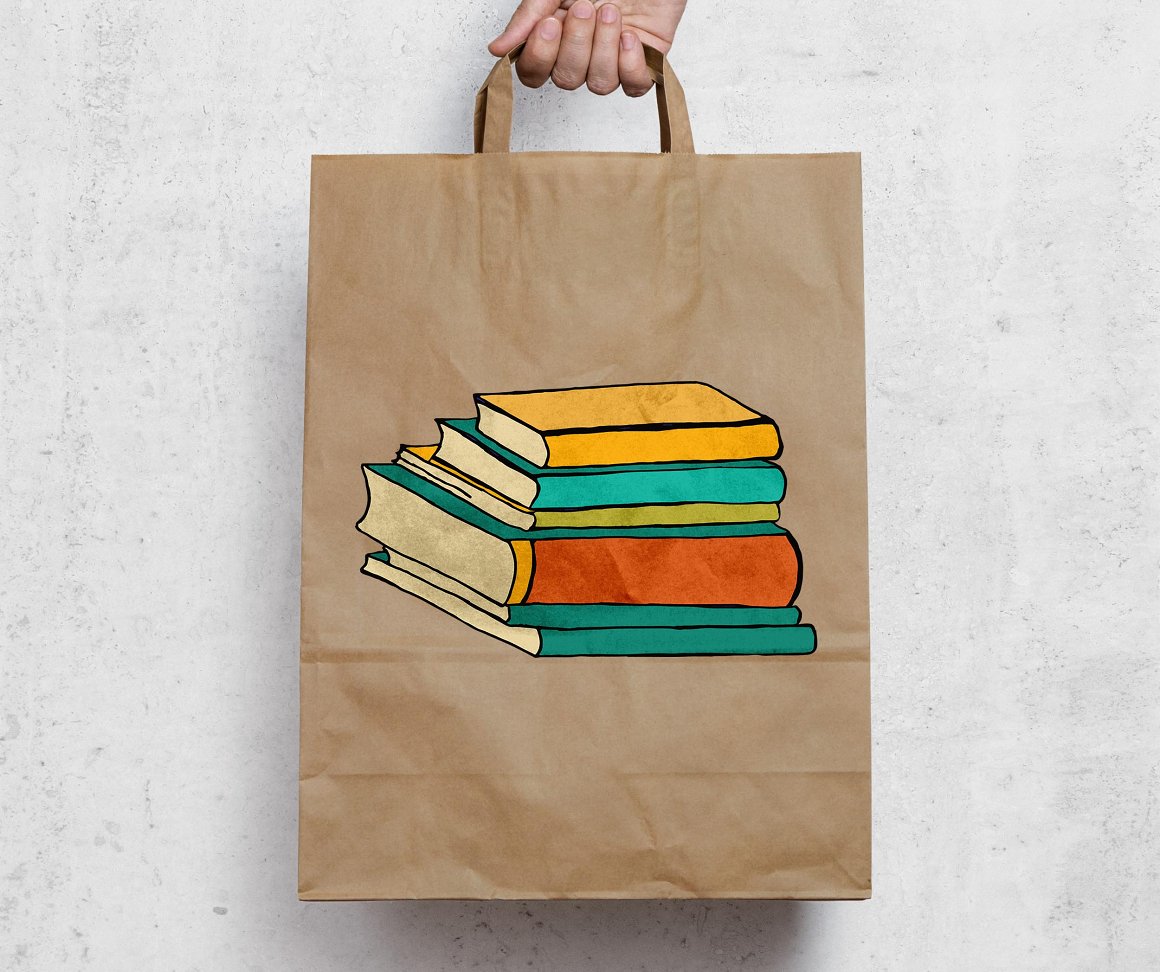 booksbrown paper bag mockup 76