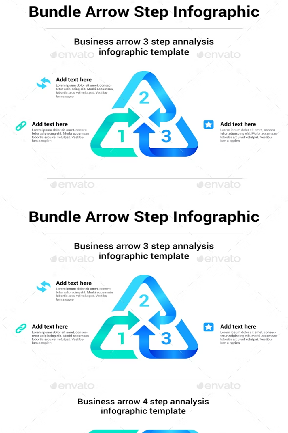 Illustrations bundle arrow step infographic of pinterest.