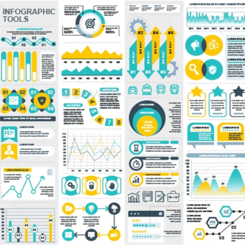Images preview business infographic elements.