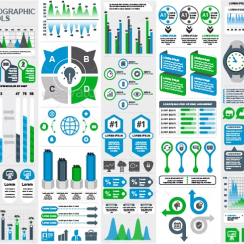 Images preview business infographic elements.