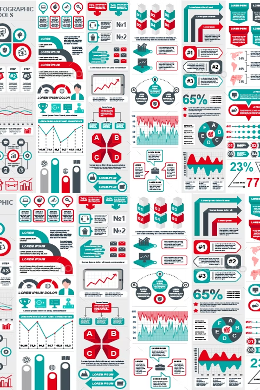 Illustrations business infographic elements of pinterest.