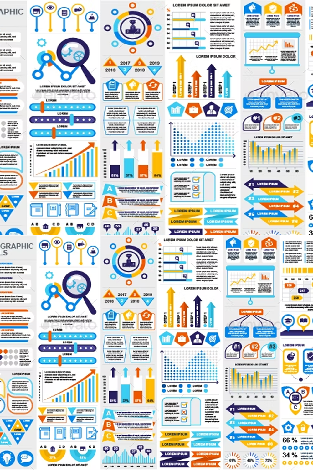Illustrations business infographic elements pinterest.