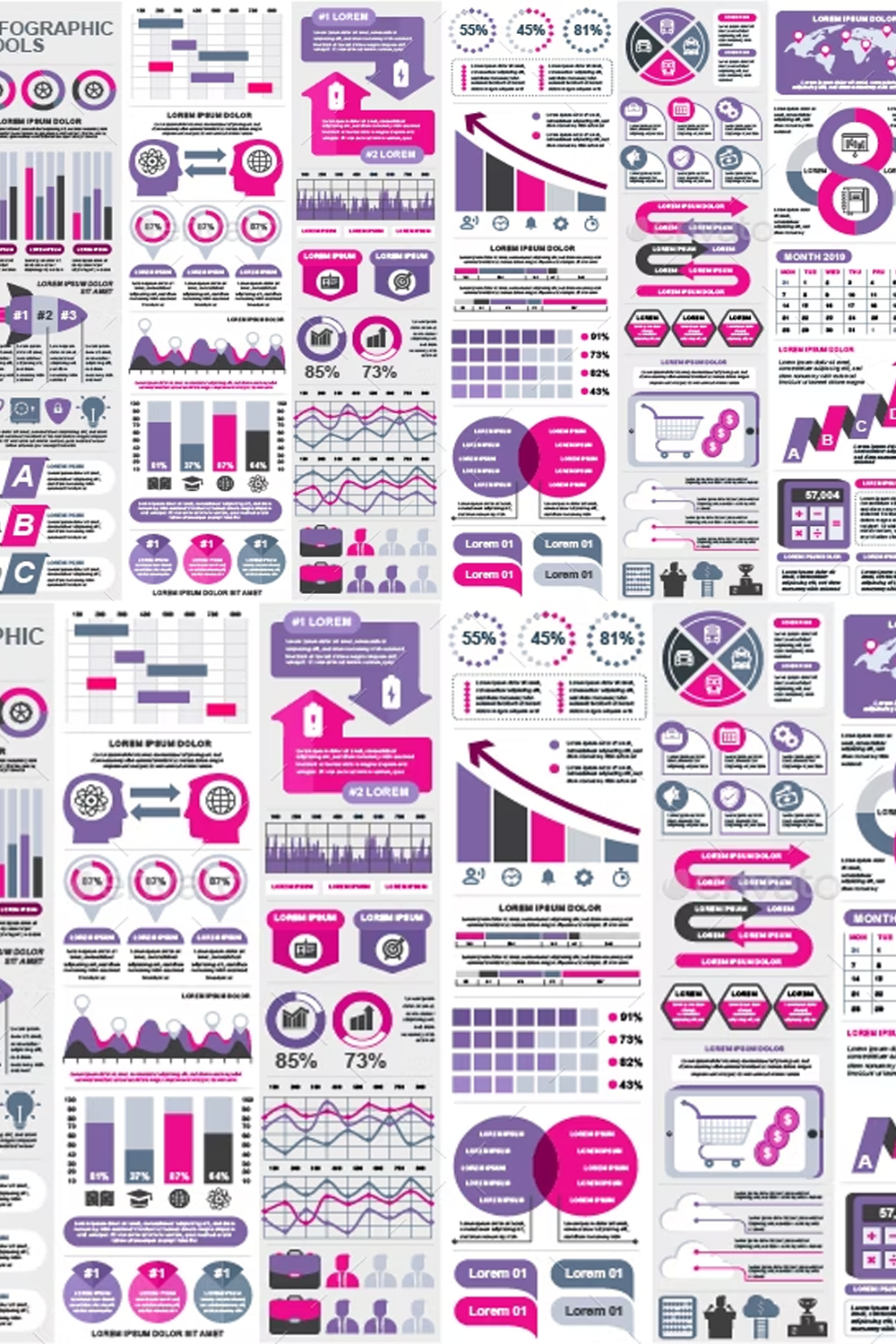Illustrations business infographic elements of pinterest.