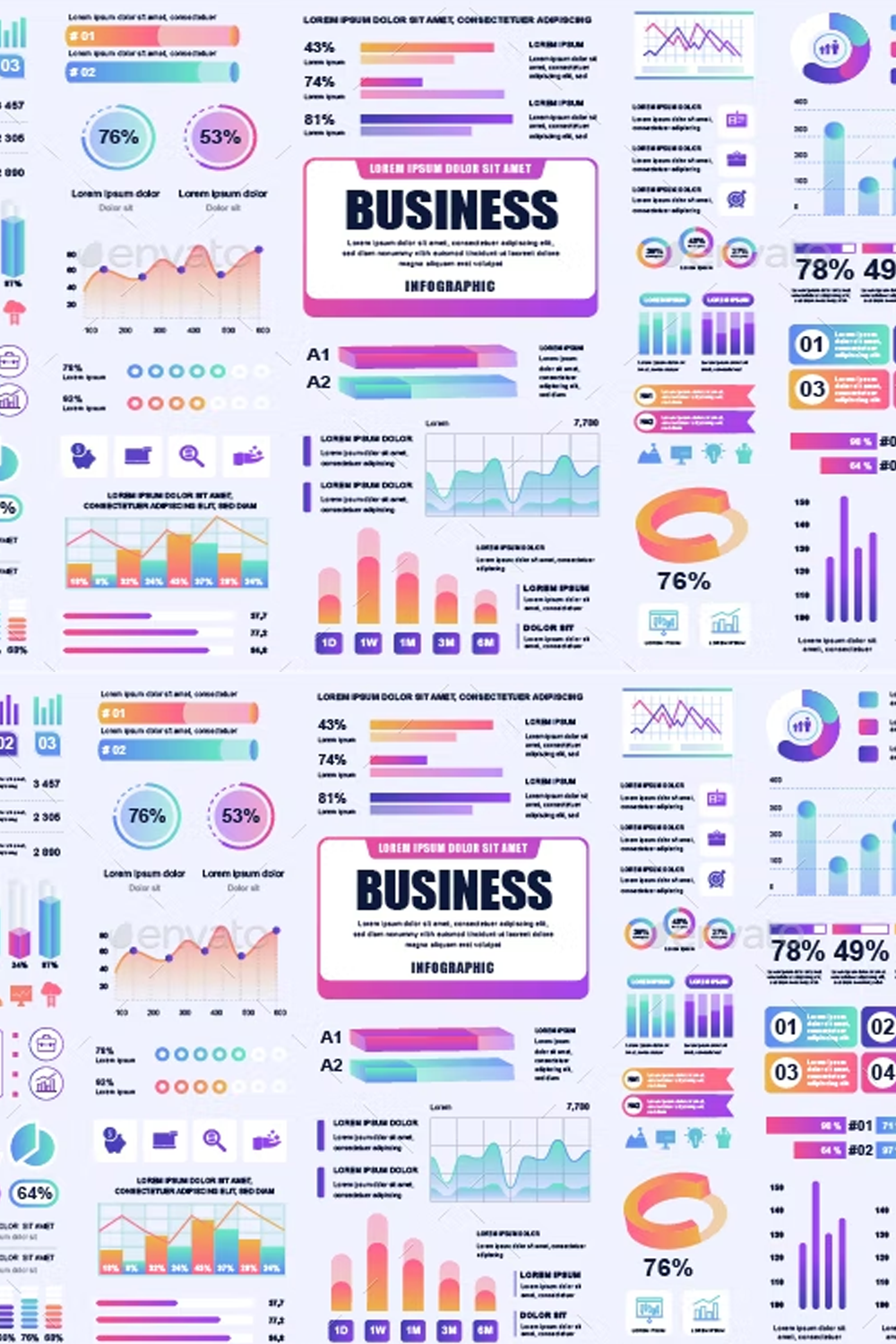 Illustrations business infographics of pinterest.