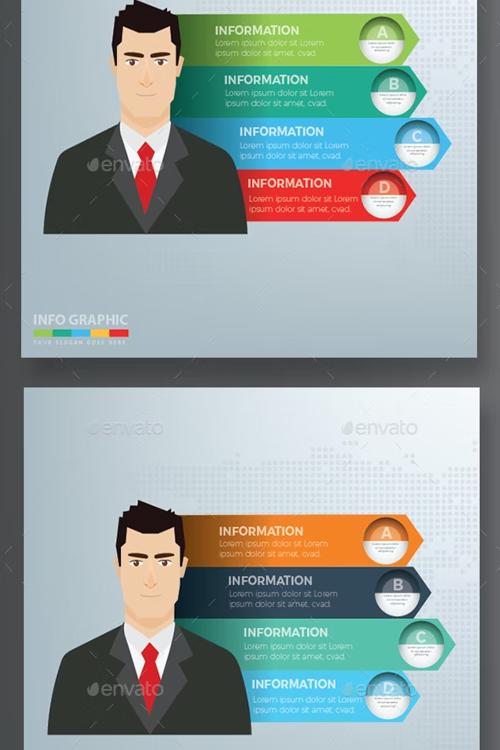 Illustrations businessman infographics design of pinterest.