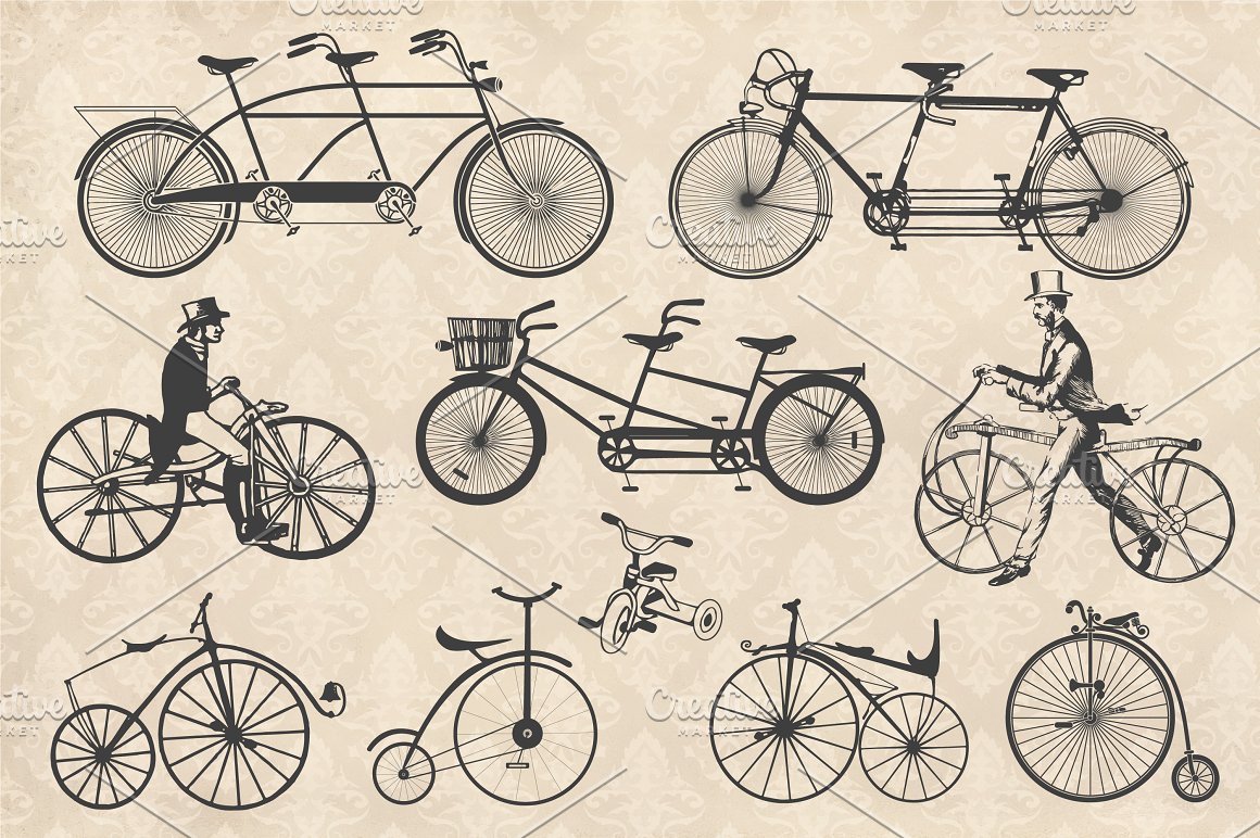 Various bicycles.
