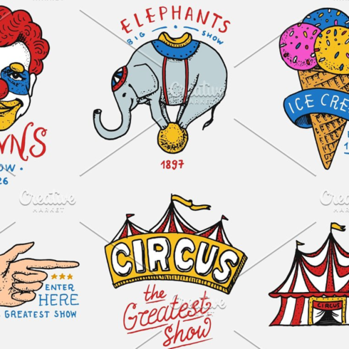 Images preview carnival circus badge.