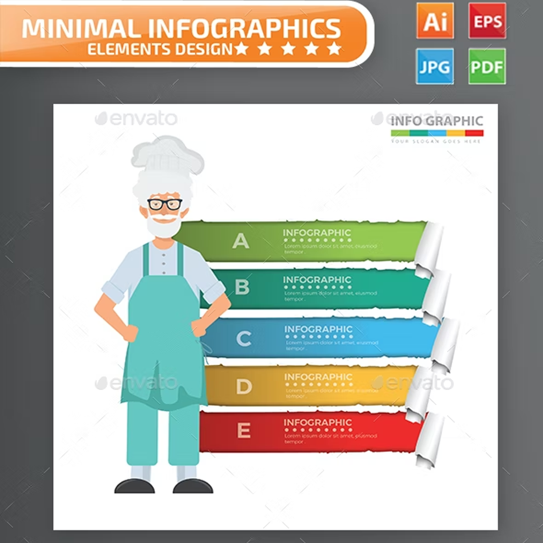 Images preview chef infographics.