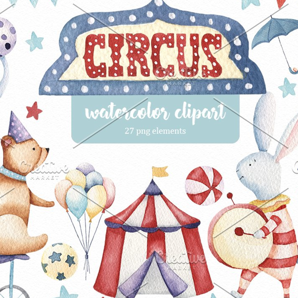 Vintage Circus Clipart | MasterBundles