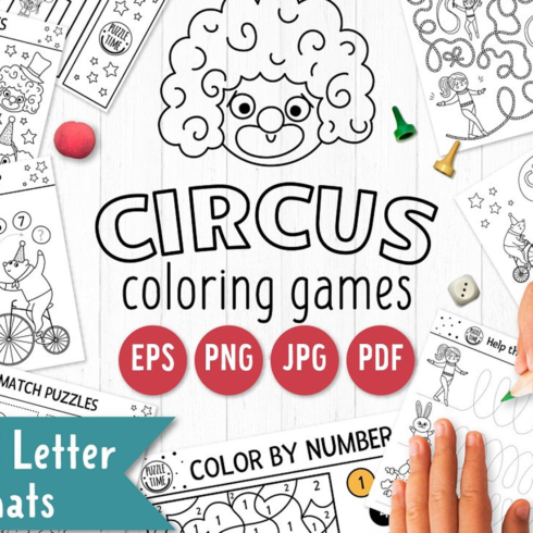Images preview circus coloring games.