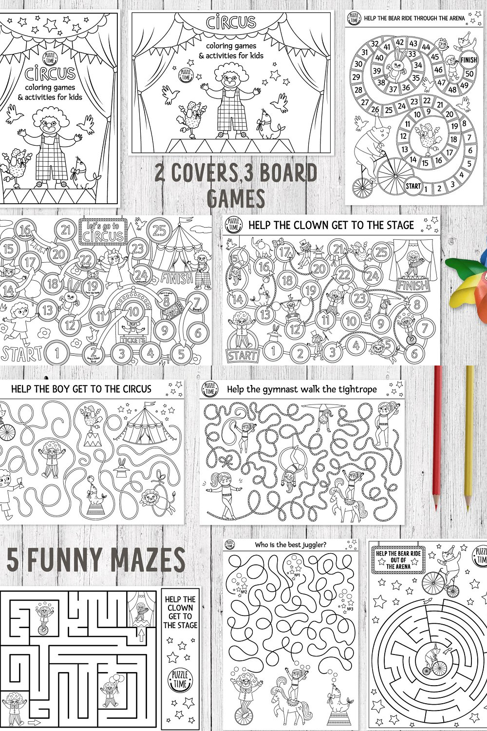 Illustrations circus coloring games of pinterest.