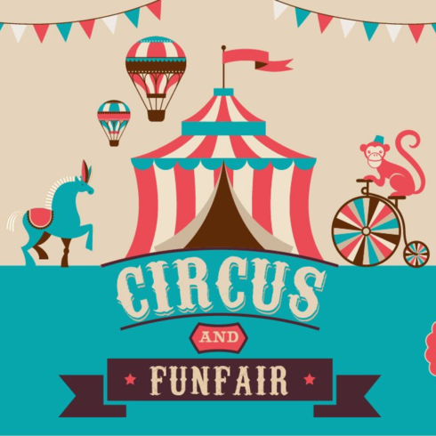 Images preview circus funfair icons templates.